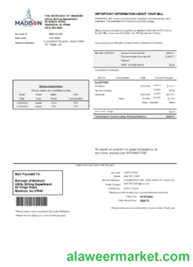 Madison Electric Department utility business bill, SCR